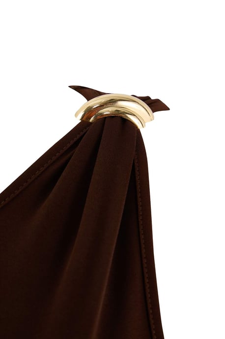 Trendyol Curve Dam Brun Enfärgad Maxi Ärmlös Kväll / Vardag A-linje Plus size Klänning - Image 5