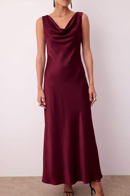 TRENDYOLMİLLA Dam Röd Enfärgad Maxi Ärmlös Elegant/Kväll A-linje Klänningar - Image 2