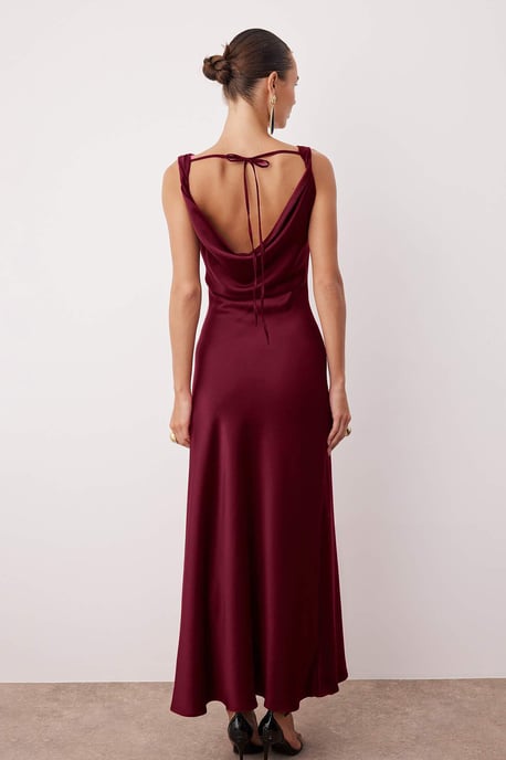 TRENDYOLMİLLA Dam Röd Enfärgad Maxi Ärmlös Elegant/Kväll A-linje Klänningar - Image 3