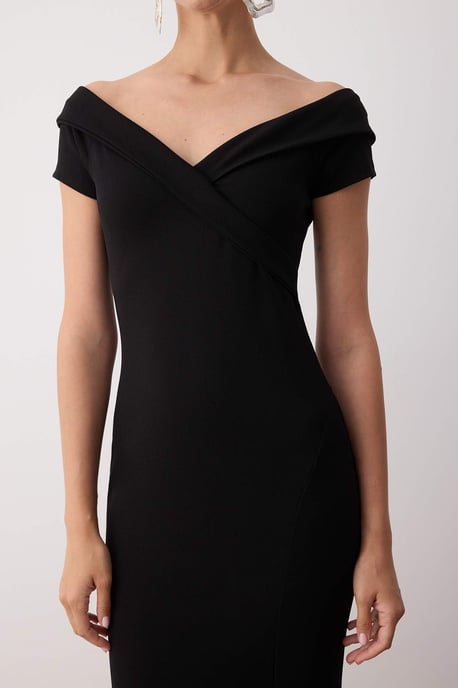 TRENDYOLMİLLA Dames Zwart Effen Maxi Kort Stijlvol/Avond Zeemeermin Avond & Gala Jurk - Image 2
