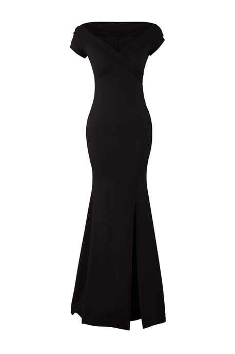 TRENDYOLMİLLA Dames Zwart Effen Maxi Kort Stijlvol/Avond Zeemeermin Avond & Gala Jurk - Image 4