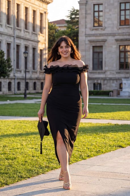 Trendyol Curve Dam Svart Enfärgad Maxi Ärmlös Elegant/Kväll A-linje Plus size Klänning - Image 1