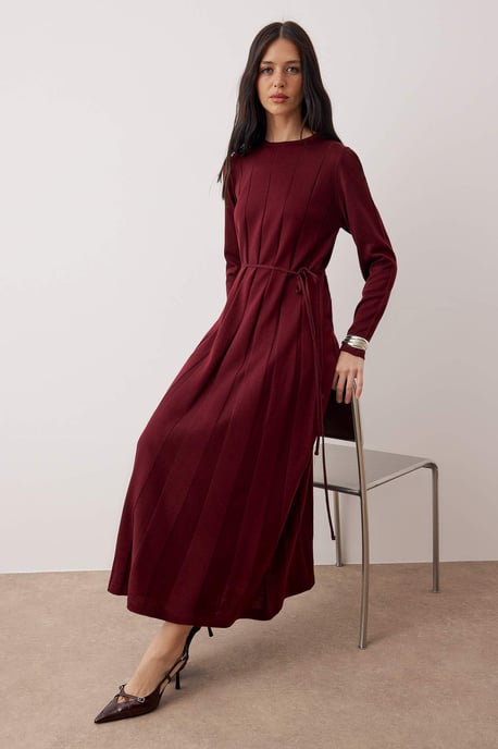Trendyol Modest Dames Paars Effen Maxi Lang Casual A-lijn Modest Jurken - Image 6