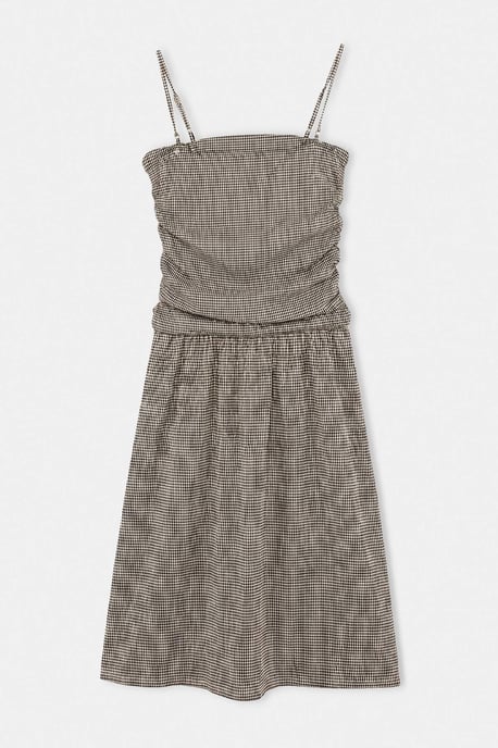 Trendyol Curve Dam Svart Rutig Maxi Ärmlös A-linje Plus size Klänning - Image 3