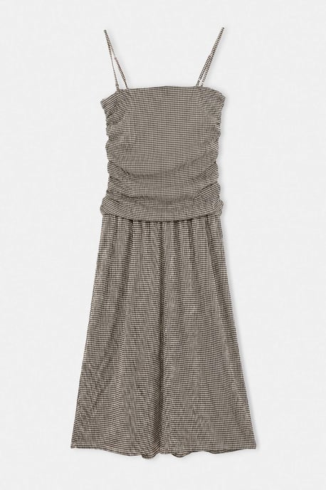 Trendyol Curve Dam Svart Rutig Maxi Ärmlös A-linje Plus size Klänning - Image 5