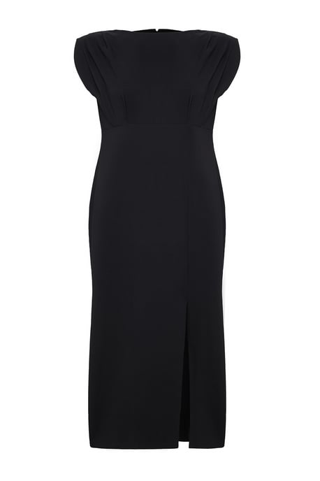 Trendyol Curve Dam Svart Enfärgad Maxi Lång Elegant/Kväll A-linje Plus size Klänning - Image 5