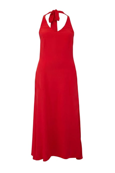 Trendyol Curve Dam Röd Prickig Maxi Ärmlös A-linje Plus size Klänning - Image 3