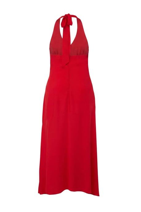 Trendyol Curve Dam Röd Prickig Maxi Ärmlös A-linje Plus size Klänning - Image 5