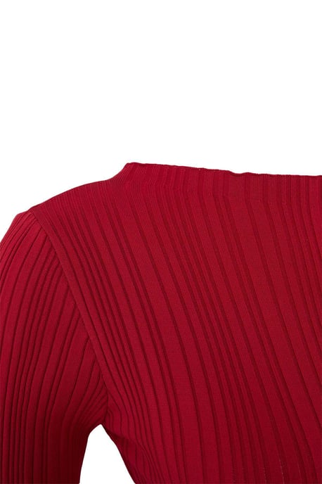 TRENDYOLMİLLA Women's Red Plain Maxi Long Casual Bodycon Dresses - Image 5