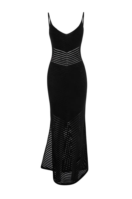 TRENDYOLMİLLA Dames Zwart Ajour Maxi Kort Strandkleding Jurken - Image 4