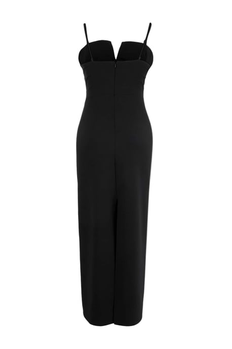 Trendyol Curve Dam Svart Enfärgad Maxi Ärmlös Examen / Bal A-linje Plus size Klänning - Image 5