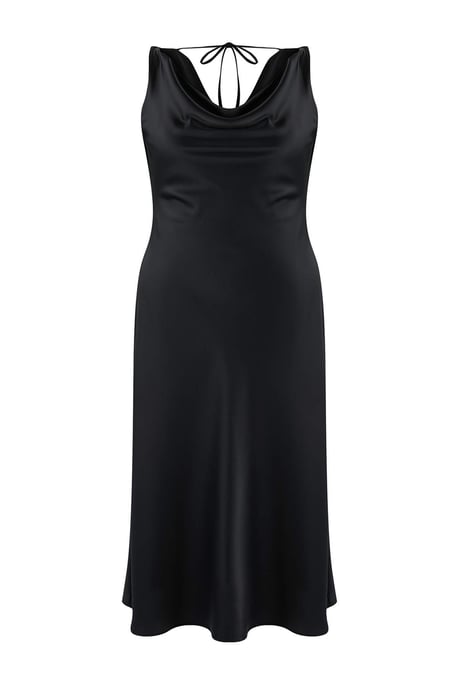 Trendyol Curve Dam Svart Enfärgad Maxi Ärmlös Fest Bodycon Plus size Klänning - Image 3