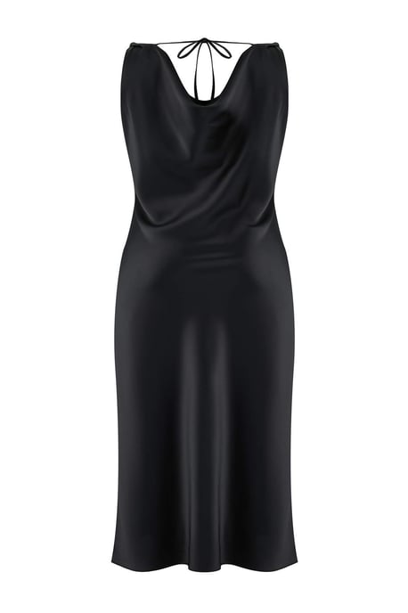 Trendyol Curve Dam Svart Enfärgad Maxi Ärmlös Fest Bodycon Plus size Klänning - Image 5