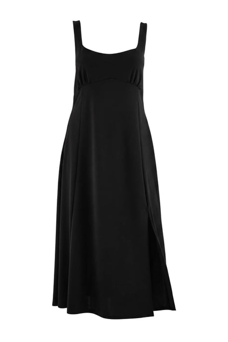 Trendyol Curve Dam Svart Enfärgad Maxi Ärmlös A-linje Plus size Klänning - Image 2