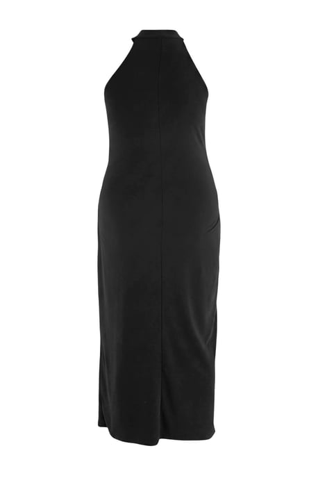 Trendyol Curve Dam Svart Enfärgad Maxi Ärmlös Casual Bodycon Plus size Klänning - Image 5
