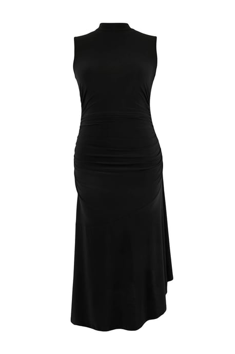 Trendyol Curve Dam Svart Enfärgad Maxi Ärmlös Casual Skater Plus size Klänning - Image 3