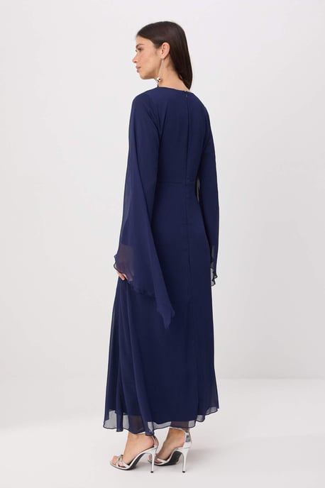 Trendyol Modest Dames Donkerblauw Effen Maxi Lang Stijlvol/Avond Recht Modest Jurken - Image 3