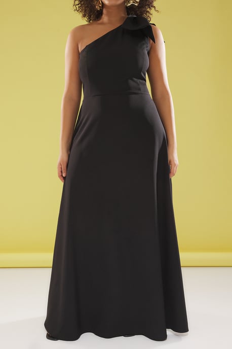 Trendyol Curve Dam Svart Enfärgad Maxi Ärmlös Elegant/Kväll A-linje Plus size Klänning - Image 2