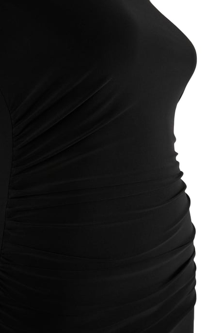 Trendyol Curve Dam Svart Enfärgad Maxi Ärmlös Casual Skater Plus size Klänning - Image 5