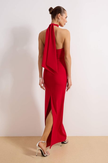 TRENDYOLMİLLA Dames Rood Effen Maxi Mouwloos Diploma-uitreiking / Gala Recht Avond & Gala Jurk - Image 3