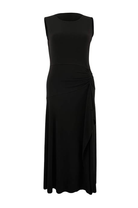 Trendyol Curve Dam Svart Enfärgad Maxi Ärmlös Casual A-linje Plus size Klänning - Image 5