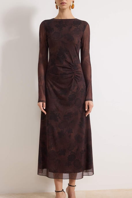 TRENDYOLMİLLA Dames Bruin Bloemen Maxi Lang Casual A-lijn Jurken - Image 2