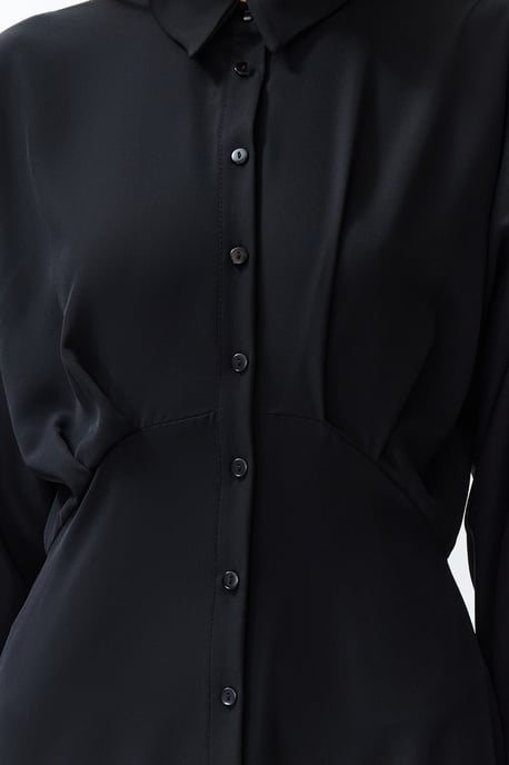 Trendyol Modest Dames Zwart Effen Maxi Lang Casual Blousejurk Modest Jurken - Image 3