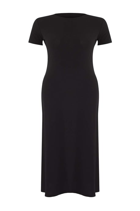 Trendyol Curve Dam Svart Enfärgad Maxi Kort Kväll / Vardag A-linje Plus size Klänning - Image 4