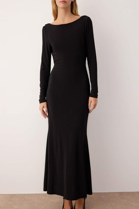 TRENDYOLMİLLA Dames Zwart Effen Maxi Lang Stijlvol/Avond Zeemeermin Jurken - Image 2