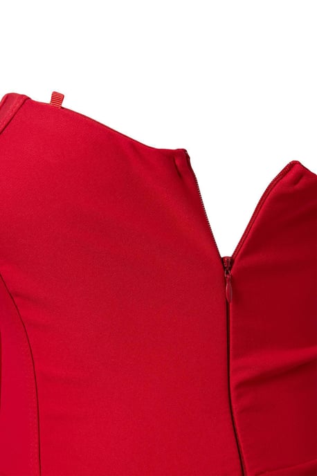 Trendyol Curve Dam Röd Enfärgad Maxi Ärmlös Fest A-linje Plus size Klänning - Image 2