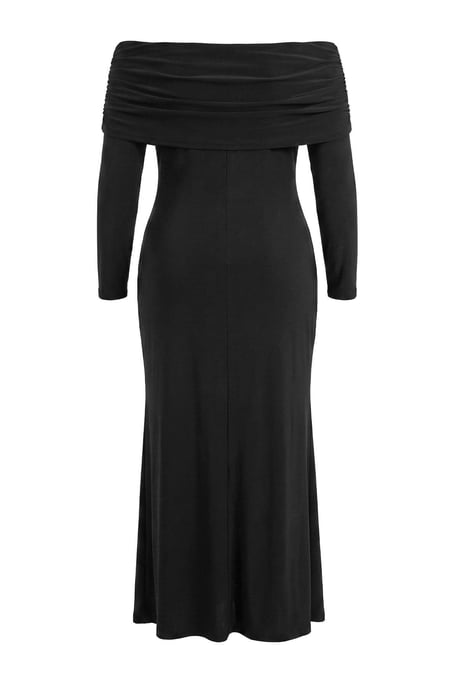 Trendyol Curve Dam Svart Enfärgad Maxi Lång Elegant/Kväll A-linje Plus size Klänning - Image 5