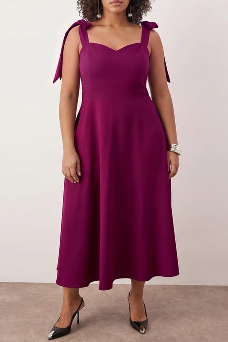 Trendyol Curve Dam Lila Enfärgad Maxi Ärmlös Elegant/Kväll A-linje Plus size Klänning - Image 2
