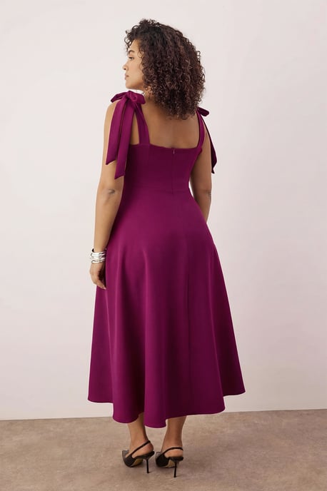 Trendyol Curve Dam Lila Enfärgad Maxi Ärmlös Elegant/Kväll A-linje Plus size Klänning - Image 3