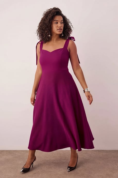 Trendyol Curve Dam Lila Enfärgad Maxi Ärmlös Elegant/Kväll A-linje Plus size Klänning - Image 6