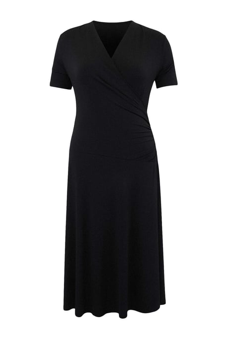Trendyol Curve Dam Svart Enfärgad Maxi Kort A-linje Plus size Klänning - Image 3