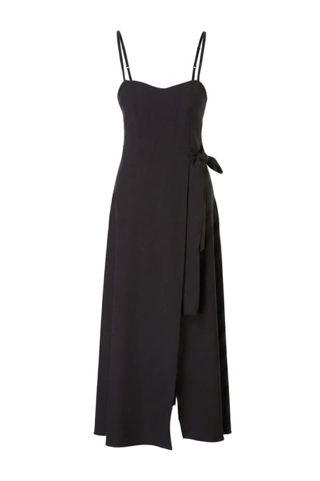 Trendyol Curve Dam Svart Enfärgad Maxi Ärmlös Fest A-linje Plus size Klänning - Image 3