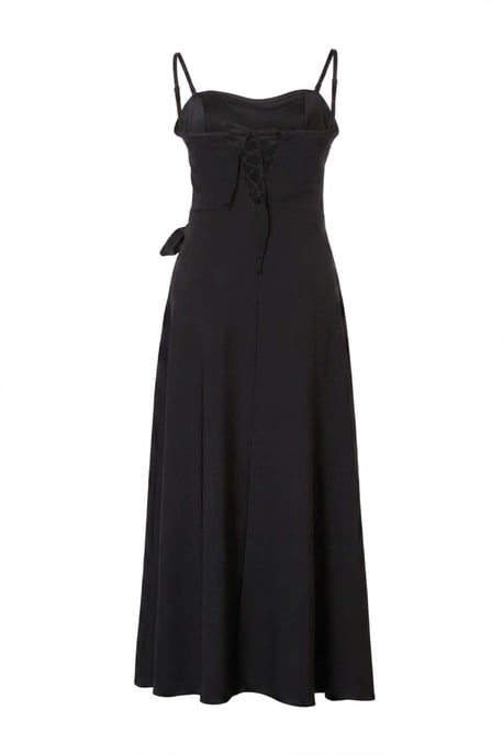 Trendyol Curve Dam Svart Enfärgad Maxi Ärmlös Fest A-linje Plus size Klänning - Image 5