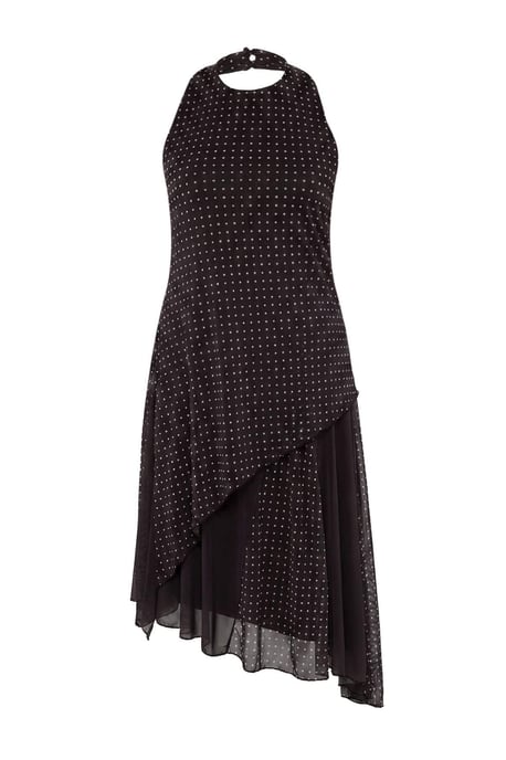 Trendyol Curve Dam Brun Prickig Maxi Ärmlös A-linje Plus size Klänning - Image 4