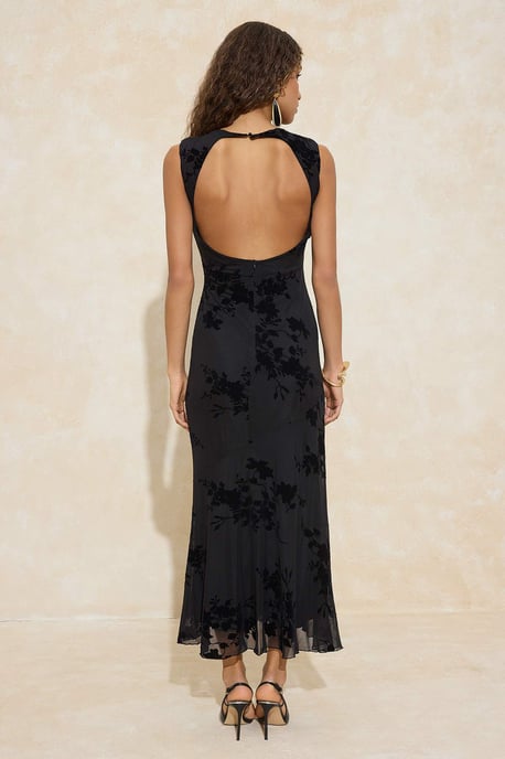 TRENDYOLMİLLA Dames Zwart Bloemen Maxi Mouwloos Stijlvol/Avond Zeemeermin Jurken - Image 3