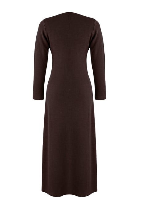 Trendyol Modest Dames Bruin Effen Maxi Lang Casual A-lijn Modest Jurken - Image 5
