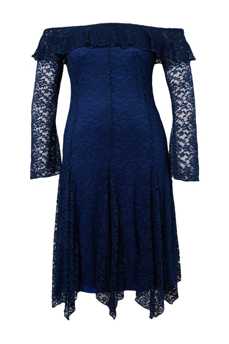 Trendyol Curve Dam Mörkblå Enfärgad Maxi Lång A-linje Plus size Klänning - Image 3