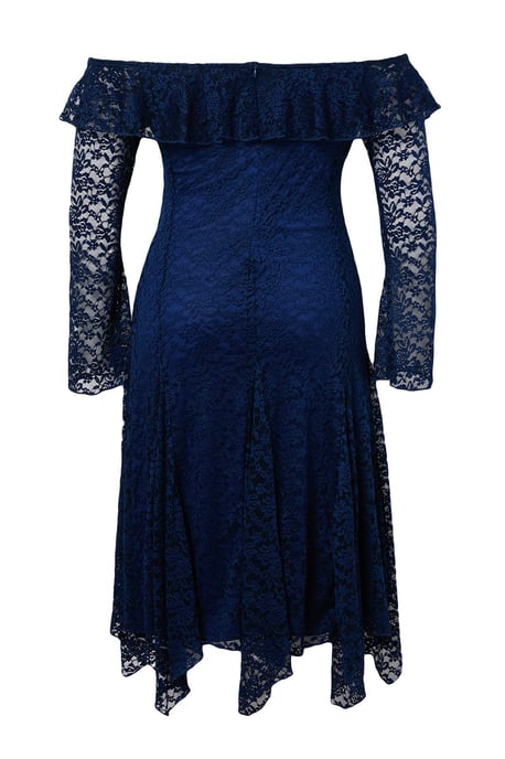 Trendyol Curve Dam Mörkblå Enfärgad Maxi Lång A-linje Plus size Klänning - Image 5