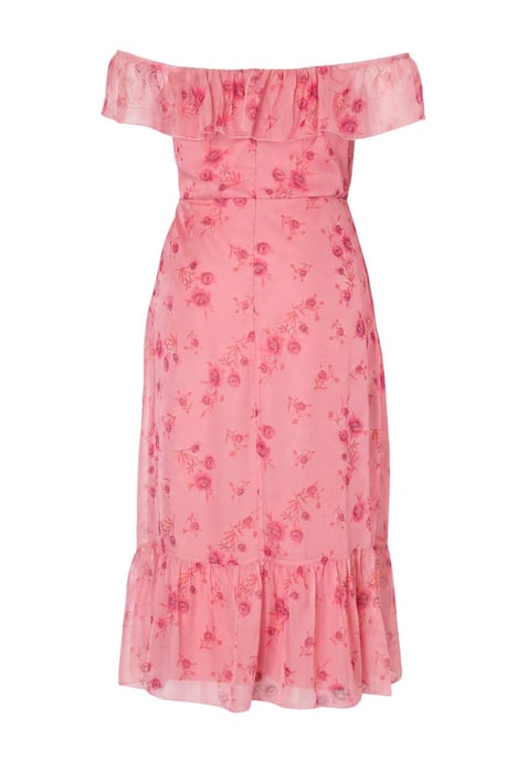 Trendyol Curve Dam Rosa Blommig Maxi Kort Casual A-linje Plus size Klänning - Image 5