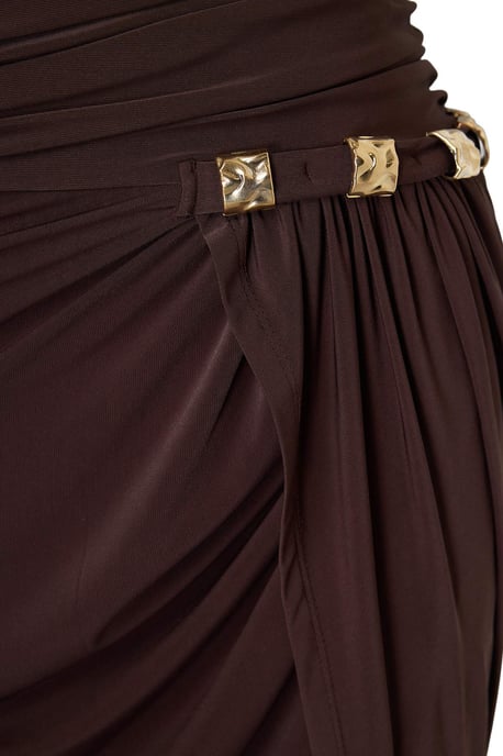 Trendyol Curve Dam Brun Enfärgad Maxi Ärmlös Bodycon Plus size Klänning - Image 2