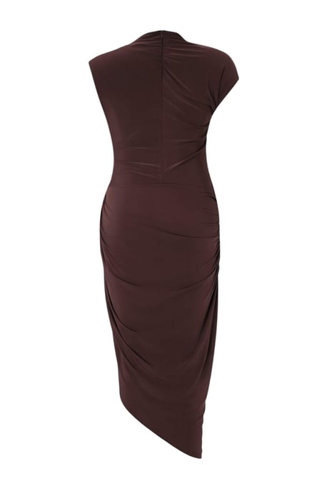 Trendyol Curve Dam Brun Enfärgad Maxi Ärmlös Bodycon Plus size Klänning - Image 3