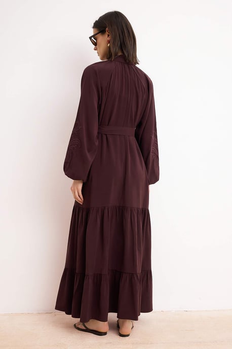 Trendyol Modest Dames Paars Effen Maxi Lang Skater Modest Jurken - Image 3