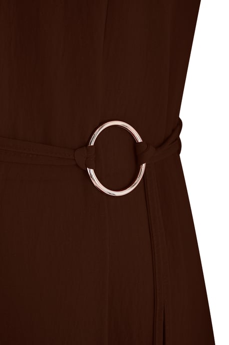 Trendyol Curve Dam Brun Enfärgad Maxi Ärmlös Casual Rak Plus size Klänning - Image 5