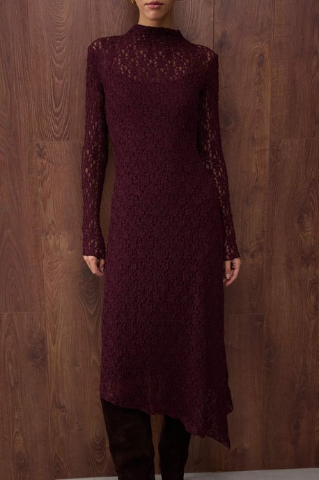TRENDYOLMİLLA Women's Purple Plain Maxi Long Evening / Daily Asymmetric Dresses - Image 2