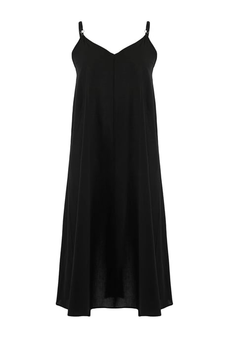 Trendyol Curve Dam Svart Enfärgad Maxi Ärmlös Strandkläder A-linje Plus size Klänning - Image 3