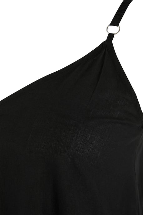 Trendyol Curve Dam Svart Enfärgad Maxi Ärmlös Strandkläder A-linje Plus size Klänning - Image 4